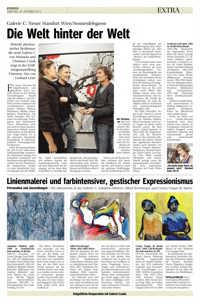 Die Welt hinter der Welt – Visionary Arts. Gerhard Leixl Personalie in der neuen Galerie C von Michaela und Christian Czaak.